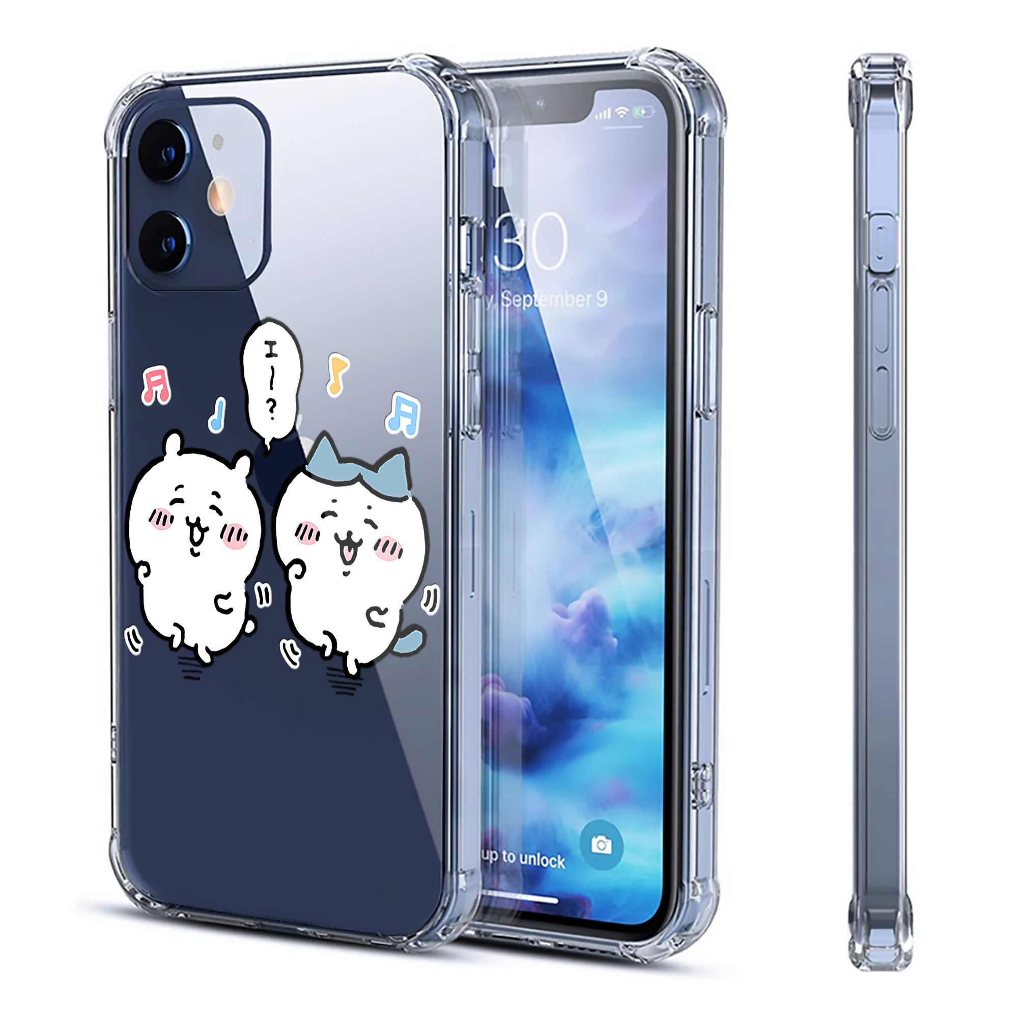 （画像用） ちいかわ ハチワレ Chii-kawa hachiware 【iPhone 12シリーズ対応】透明スマホケース（クリアソフトケース）